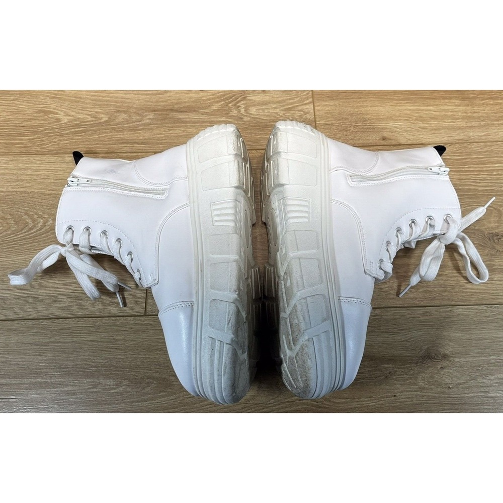 Koi‎ Footwear Women's Platform Ankle Boots Size 9 White Lace Up Lug Sole - Picture 12 of 16